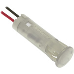 Apem White Panel Mount Indicator, 220V ac, 8mm Mounting Hole Size, Lead Wires Termination