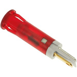 Apem Red Panel Mount Indicator, 12V dc, 10mm Mounting Hole Size, Faston, Solder Lug Termination
