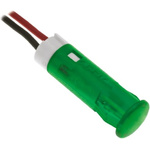 Apem Green Panel Mount Indicator, 24V dc, 10mm Mounting Hole Size, Lead Wires Termination