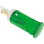 Apem Green Panel Mount Indicator, 24V dc, 12mm Mounting Hole Size, Faston, Solder Lug Termination