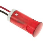 APEM Red Panel Mount Indicator, 12V dc, 12mm Mounting Hole Size, Lead Wires Termination