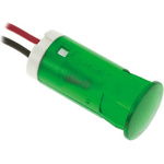 Apem Green Panel Mount Indicator, 12V dc, 12mm Mounting Hole Size, Lead Wires Termination
