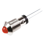 Marl Red Panel Mount Indicator, 2.8V, 8mm Mounting Hole Size, Lead Wires Termination