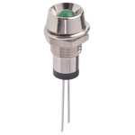 Marl Green Panel Mount Indicator, 2.8V, 8mm Mounting Hole Size, Lead Wires Termination