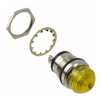 Dialight Yellow Panel Mount Indicator, 24V dc, 25.4mm Mounting Hole Size, IP66
