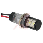 Dialight White Panel Mount Indicator, 12 → 32V dc, 17.5mm Mounting Hole Size, Lead Wires Termination, IP67
