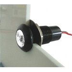 Marl White Panel Mount Indicator, 12 → 28V, 12.7mm Mounting Hole Size, Solder Tab Termination, IP67