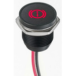 APEM Red Panel Mount Indicator, 12V dc, 16mm Mounting Hole Size, Lead Wires Termination, IP67