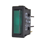 Molveno B5 Series Green Neon Panel Mount Indicator, 200 → 250V ac, 11 x 30mm Mounting Hole Size