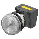 Omron M22N Series White Indicator, 220/230/240 VAC, 29.9 dia Mounting Hole Size, IP66