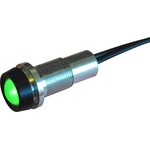 Oxley STRLH10 Series Green Indicator, 12V dc, 10mm Mounting Hole Size, Lead Wires Termination, IP68