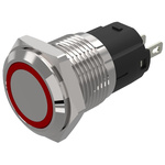 EAO 82 Series Red Indicator, 12V ac/dc, 16mm Mounting Hole Size, Solder Tab Termination, IP65, IP67