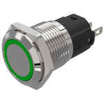 EAO 82 Series Green Indicator, 24V ac/dc, 16mm Mounting Hole Size, Solder Tab Termination, IP65, IP67