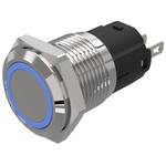 EAO 82 Series Blue Indicator, 12V ac/dc, 16mm Mounting Hole Size, Solder Tab Termination, IP65, IP67