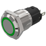 EAO 82 Series Green Indicator, 12V ac/dc, 16mm Mounting Hole Size, Solder Tab Termination, IP65, IP67