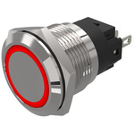 EAO 82 Series Red Indicator, 24V ac/dc, 19mm Mounting Hole Size, Solder Tab Termination, IP65, IP67