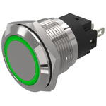 EAO 82 Series Green Indicator, 24V ac/dc, 19mm Mounting Hole Size, Solder Tab Termination, IP65, IP67