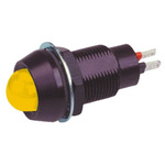 Marl Yellow Panel Mount Indicator, 110V ac, 12.7mm Mounting Hole Size, Solder Tab Termination, IP67