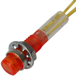 CAMDENBOSS 515 Series Red Filament Panel Mount Indicator, 12V, 6.4mm Mounting Hole Size, Stripped Wire Termination
