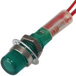 CAMDENBOSS 515 MPA series Series Green Indicator, 240V, 6.4mm Mounting Hole Size, Lead Wires Termination