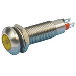 Marl Yellow Panel Mount Indicator, 12V dc, 8.1mm Mounting Hole Size, Solder Tab Termination, IP67