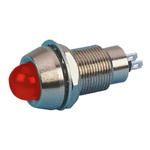 Marl Red Panel Mount Indicator, 12V dc, 12.7mm Mounting Hole Size, Solder Tab Termination, IP67