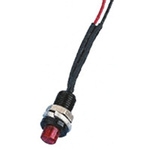 Oxley Red Panel Mount Indicator, 12V ac, 6.4mm Mounting Hole Size, Lead Wires Termination, IP66