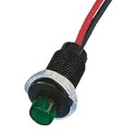Oxley Green Panel Mount Indicator, 110V ac, 10.2mm Mounting Hole Size, Lead Wires Termination, IP66