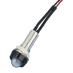 Oxley Blue Panel Mount Indicator, 24V, 8mm Mounting Hole Size, Lead Wires Termination, IP67