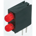 Kingbright L-93A8EB/2ID, Red Right Angle PCB LED Indicator, 2 LEDs, Through Hole 2.5 V