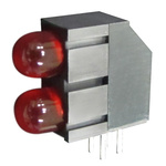 Kingbright L-1503EB/2ID, Red Right Angle PCB LED Indicator, 2 LEDs, Through Hole 2.5 V