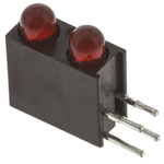Dialight 553-0111F, Red Right Angle PCB LED Indicator, 2 LEDs, Through Hole 3 V