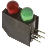 Dialight 552-0212F, Green & Red Right Angle PCB LED Indicator, 2 LEDs, Through Hole 2.55 V, 3 V