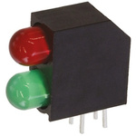 Dialight 552-0912F, Green & Red Right Angle PCB LED Indicator, 2 LEDs, Through Hole 2 V, 2.2 V