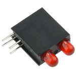 Dialight 553-0211-200F, Red Right Angle PCB LED Indicator, 2 LEDs, Through Hole 2.2 V