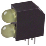 Dialight 552-0933F, Yellow Right Angle PCB LED Indicator, 2 LEDs, Through Hole 1.9 V