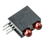 Dialight 553-0211F, Red Right Angle PCB LED Indicator, 2 LEDs, Through Hole 2.2 V