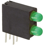 Dialight 553-0222F, Green Right Angle PCB LED Indicator, 2 LEDs, Through Hole 2.2 V