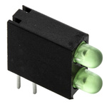 Dialight 553-0122-200F, Green Right Angle PCB LED Indicator, 2 LEDs, Through Hole 2.8 V