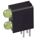 Dialight 553-0133-200F, Yellow Right Angle PCB LED Indicator, 2 LEDs, Through Hole 2.8 V