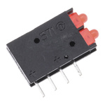 Dialight 571-0111-100F, Red Right Angle PCB LED Indicator, 2 LEDs, Through Hole 2 V