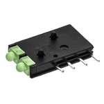 Dialight 571-0122-100F, Green Right Angle PCB LED Indicator, 2 LEDs, Through Hole 2.1 V