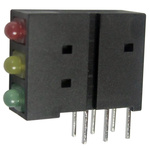 Kingbright L-4060XHA/1I1Y1GD, Green Right Angle PCB LED Indicator, 3 LEDs, Through Hole 2.5 V