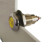 Marl Yellow Panel Mount Indicator, 12 → 28V, 12.7mm Mounting Hole Size, Solder Tab Termination, IP67