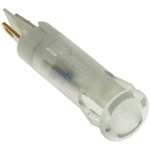 APEM White Panel Mount Indicator, 12V dc, 6mm Mounting Hole Size, Faston, Solder Lug Termination
