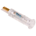 APEM White Panel Mount Indicator, 24V dc, 8mm Mounting Hole Size, Faston, Solder Lug Termination