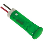 Apem Green Panel Mount Indicator, 110V ac, 8mm Mounting Hole Size, Lead Wires Termination