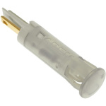 Apem White Panel Mount Indicator, 220V ac, 8mm Mounting Hole Size, Faston, Solder Lug Termination