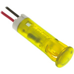 Apem Yellow Panel Mount Indicator, 110V ac, 8mm Mounting Hole Size, Lead Wires Termination