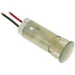 Apem White Panel Mount Indicator, 110V ac, 10mm Mounting Hole Size, Lead Wires Termination